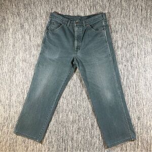 Lands’ End Vintage Faded Green Denim Jeans Men’s Size 34 Square Rigger Retro USA